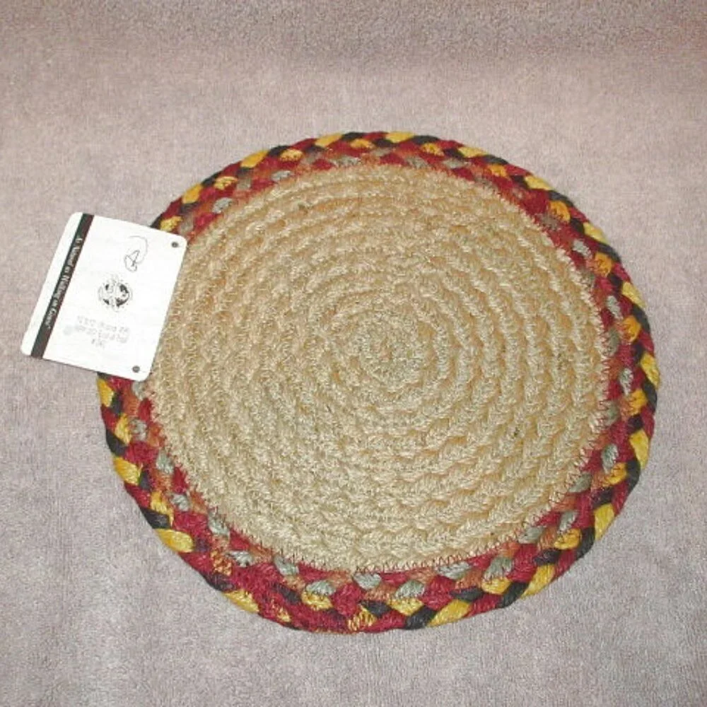 Native American End Of Trail Horse Placemat Earth Rugs Braided Jute Trivet 10”